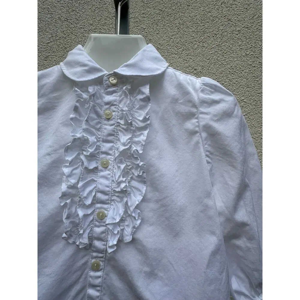 Ralph Lauren Ruffled Ballon Sleeve Blouse, Baby Size 24mo, White